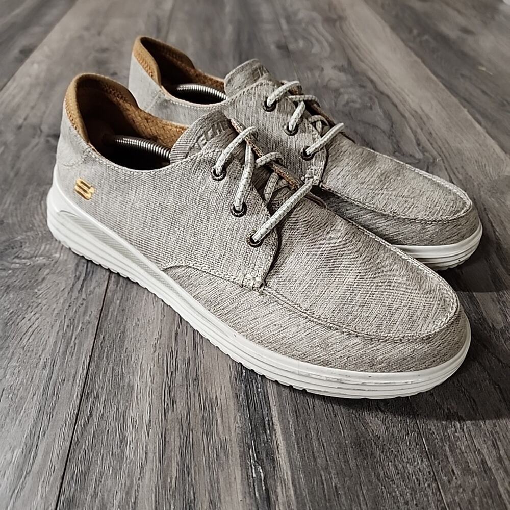 SKECHERS Men's Taupe Relenzo Sneaker Slip-On Shoe Size 12 Dress Shoe Business
